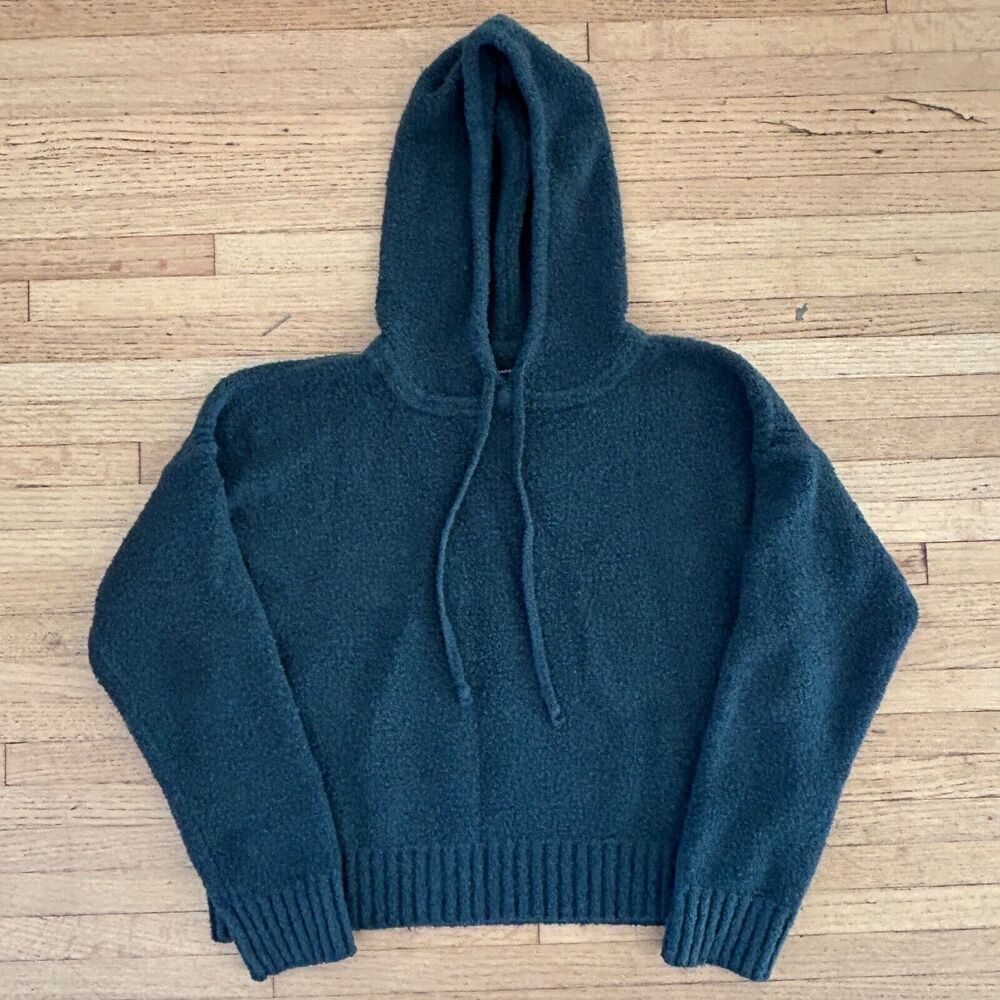 CLUB MONACO Boucle Hoodie Cozy Luxe Loungewear Women M Green